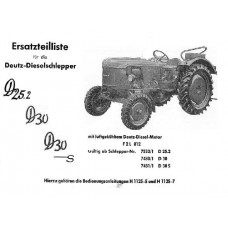 Deutz D25.2 - D30 - D30S Parts Manual